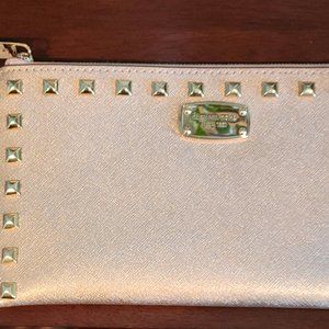 Michael Kors Gold Studded Clutch Wristlet